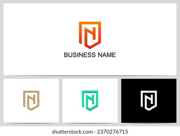 Shield With Letter Inside Logo Design Initial N