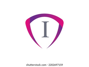 Schild mit Logo-Design-Vektorvorlage für Buchstaben I.