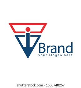 Shield Letter i Logo. Vector Illustration on white background