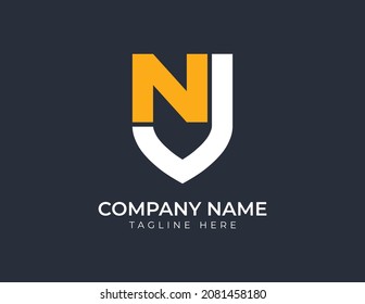 Shield with Letter N Logo Template. Shield Logo Vector illustrations