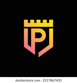 Shield With the Letter P P shield logo template