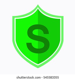Shield letter S, green mix color