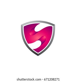 Shield Letter S Initial Logo Template