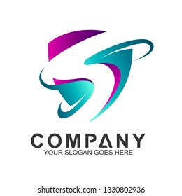 shield letter S logo, abstract S for shield logo, sport shield vector, shield with letter S