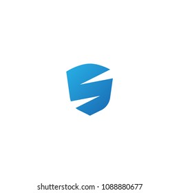 Shield with letter S logo design vector template