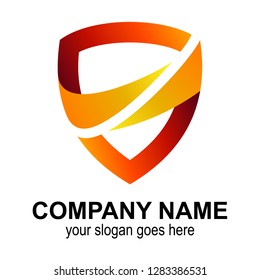 shield letter S logo design vector