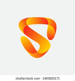 shield letter S logo design