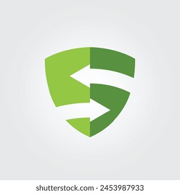 Shield letter S logo design on white background.