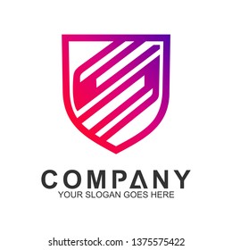 Shield Letter S Logo, Security icon