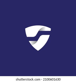 shield letter S logo in simple and modern style