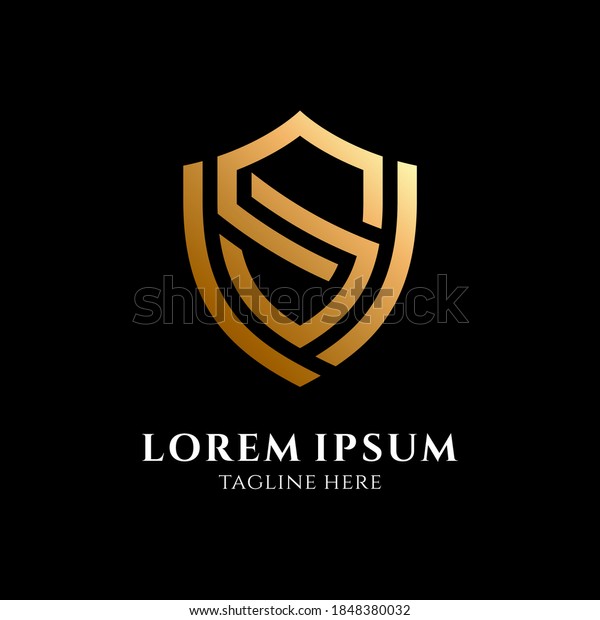 Shield Letter S Logo Template Line Stock Vector (Royalty Free ...