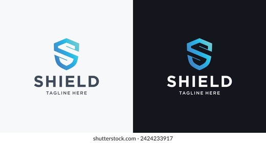 Shield Letter S Logo,Safe symbol, Secure or Protection Logo,Modern Design with gradient color.