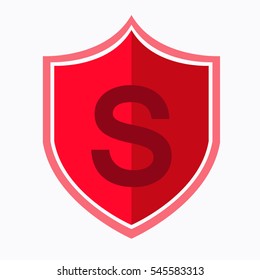 Shield letter S, red mix color