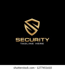 Shield Letter S, Security Logo Template - Vector