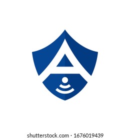 Shield Letter Signal A Logo vector