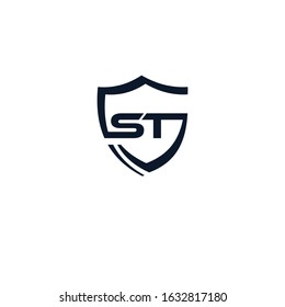 Shield Letter ST Logo icon vector