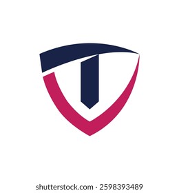 Shield Letter TV Logo, Letter VT Logo Icon Stock Vector.