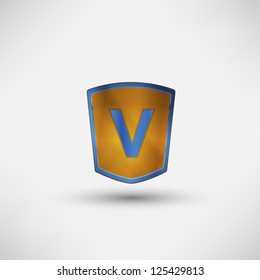 Shield with the letters.