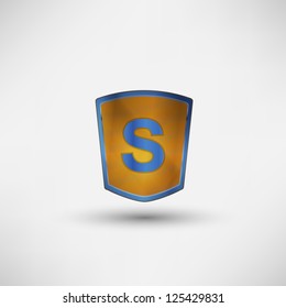 Shield with the letters.