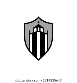 shield lighthouse startup company logo vector illustration template design
