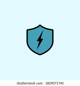 shield and lightning for logos or symbols