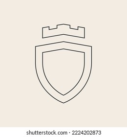 shield line art logo vector illustration design