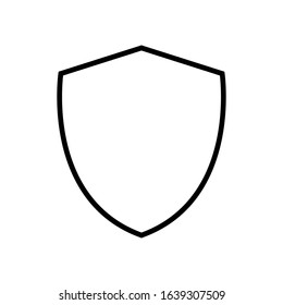 shield line art vector icon - ui icon vector