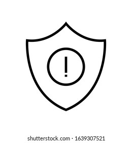 shield line art vector icon - ui icon vector