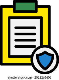 Shield Line Filled Vector Icon Design 
