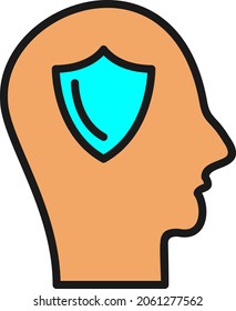 Shield Line Filled Vector Icon Design
