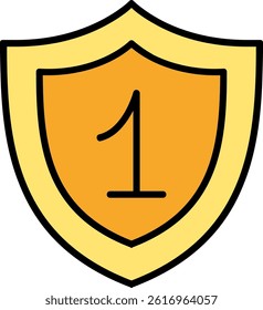 Shield Line Filled Vector Icon Design