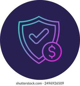 Shield Line Gradient Icon Design