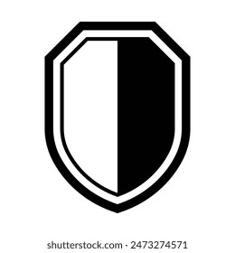 icono de línea de escudo diseño de ilustración en blanco y negro