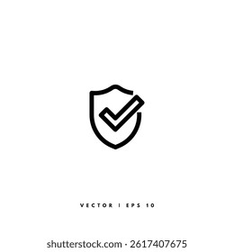 Shield Line Icon. Editable Stroke