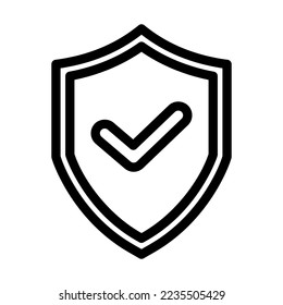 shield line icon illustration vector graphic