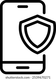 ícone de linha de escudo ilustração vetor