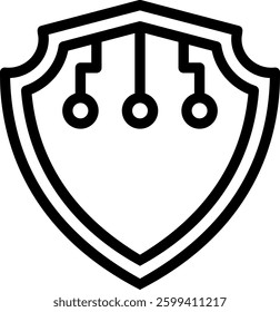 shield line icon illustration vector