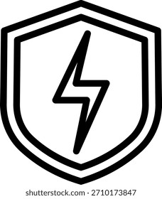 Vector de ilustración de icono de línea de escudo
