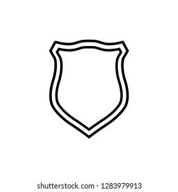 Shield line icon on white background
