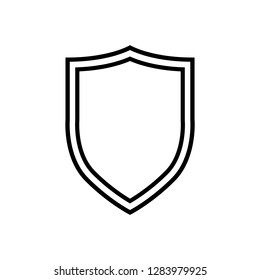 Shield line icon on white background