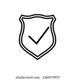 Shield line icon on white background