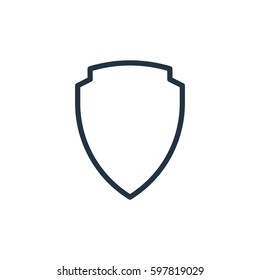 shield line icon on white background