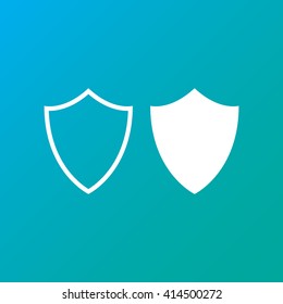 shield line icon, outline and solid vector illustration, white linear pictogram