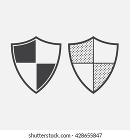 shield line icon, outline and solid vector logo, linear pictogram isolated on white