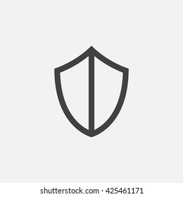 shield line icon, outline vector logo illustration, linear pictogram isolated on white