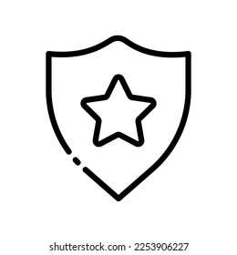 icono de la línea de protección. Protección, contraseña, cuenta, gadget, llegada, premio, electrónica, acceso, cortafuegos, red, antivirus, ciberseguridad. Concepto de seguridad. Icono de línea negra del vector sobre fondo blanco
