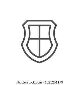 Shield line icon and security concept