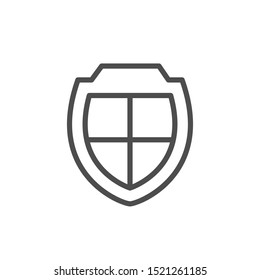 Shield line icon and security concept