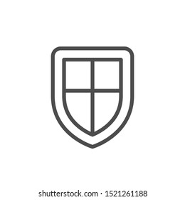 Shield line icon and security concept