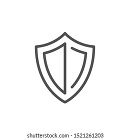Shield line icon and security concept